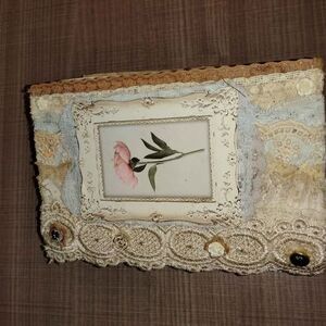 Handmade one of a kind junk journal. stuffed full of neutral, vintage, Tim holtz